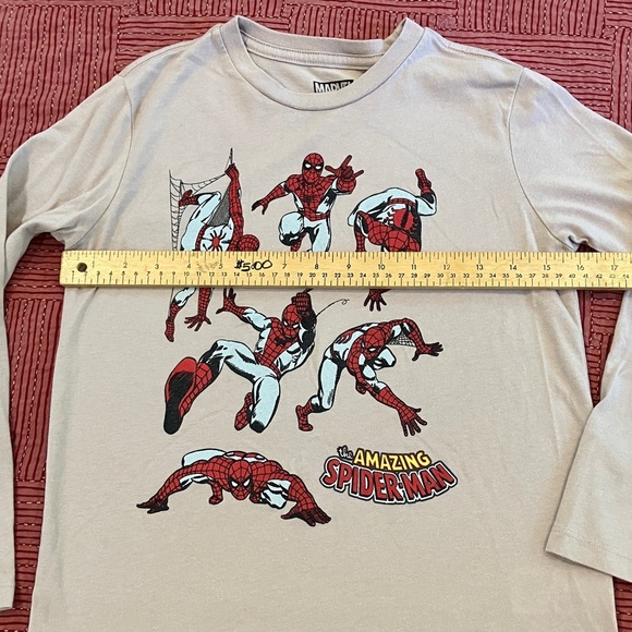 Marvel boys size large 10-12 years Beige Spiderman long sleeve t-Shirt - Picture 3 of 11